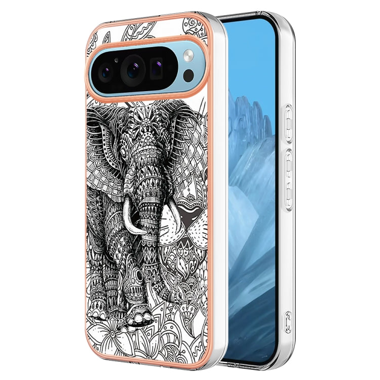 For Google Pixel 9 Pro XL Electroplating Dual-side IMD Phone Case(Totem Elephant) - Google Cases by PMC TechLife | Online Shopping South Africa | PMC TechLife | Buy Now Pay Later Mobicred