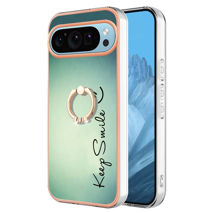 For Google Pixel 9 Pro XL Electroplating Dual-side IMD Phone Case with Ring Holder(Smile) - Google Cases by PMC TechLife | Online Shopping South Africa | PMC TechLife | Buy Now Pay Later Mobicred