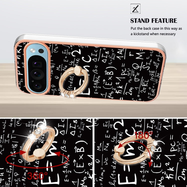 For Google Pixel 9 / 9 Pro Electroplating Dual-side IMD Phone Case with Ring Holder(Equation) - Google Cases by PMC TechLife | Online Shopping South Africa | PMC TechLife | Buy Now Pay Later Mobicred