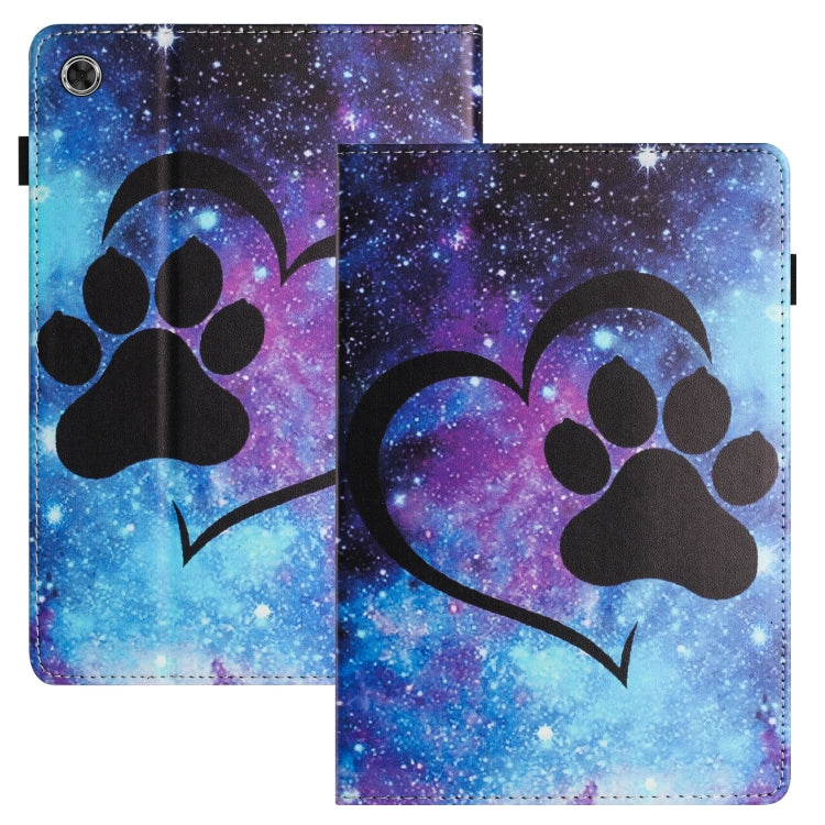 For Lenovo M10 Plus Sewing Litchi Texture Smart Leather Tablet Case(Footprint) - Lenovo by PMC TechLife | Online Shopping South Africa | PMC TechLife | Buy Now Pay Later Mobicred