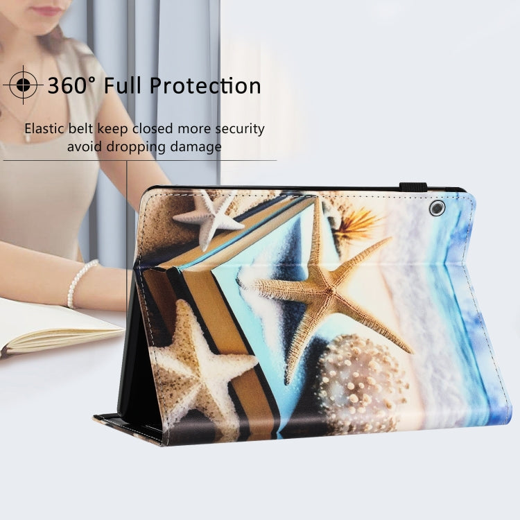 For Huawei MediaPad T3 10 Sewing Litchi Texture Smart Leather Tablet Case(Starfish) - Huawei by PMC TechLife | Online Shopping South Africa | PMC TechLife | Buy Now Pay Later Mobicred