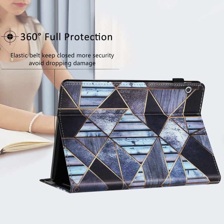For Huawei MediaPad T3 10 Sewing Litchi Texture Smart Leather Tablet Case(Marble) - Huawei by PMC TechLife | Online Shopping South Africa | PMC TechLife | Buy Now Pay Later Mobicred