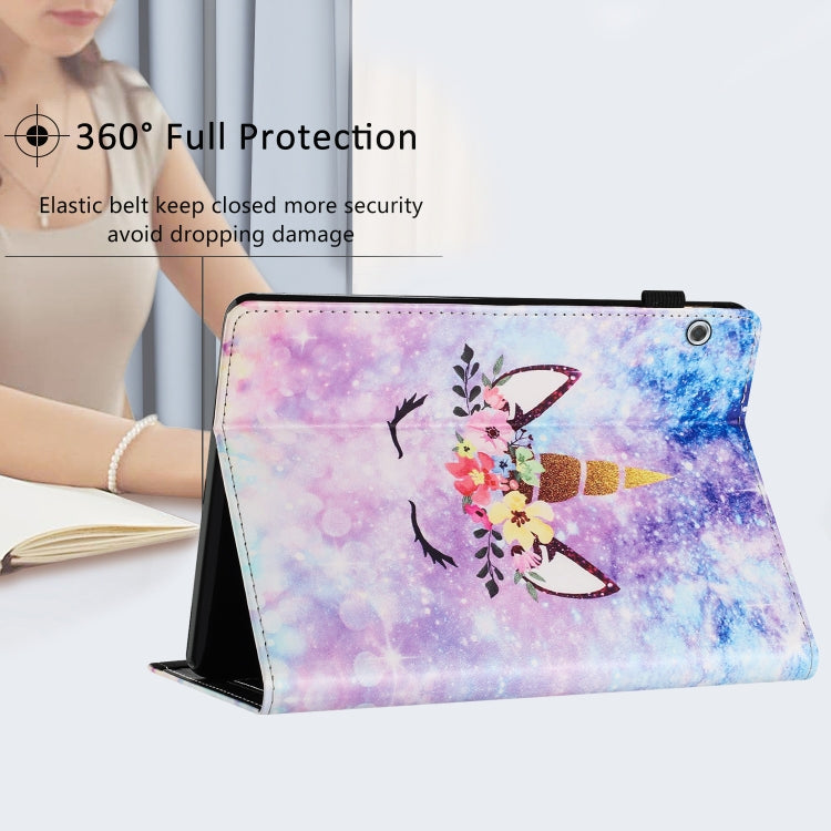 For Huawei MediaPad T5 10 Sewing Litchi Texture Smart Leather Tablet Case(Smiling Face) - Huawei by PMC TechLife | Online Shopping South Africa | PMC TechLife | Buy Now Pay Later Mobicred