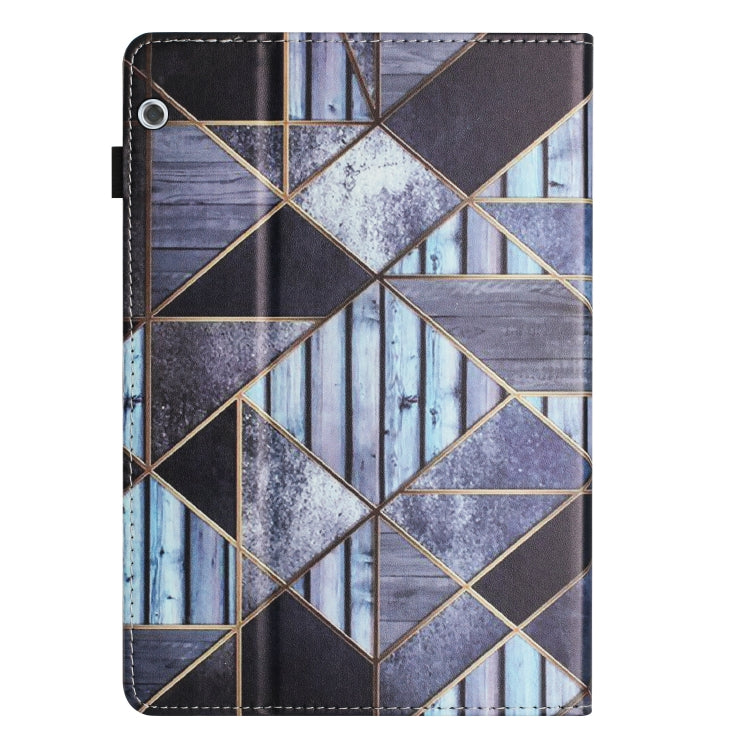 For Huawei MediaPad T5 10 Sewing Litchi Texture Smart Leather Tablet Case(Marble) - Huawei by PMC TechLife | Online Shopping South Africa | PMC TechLife | Buy Now Pay Later Mobicred