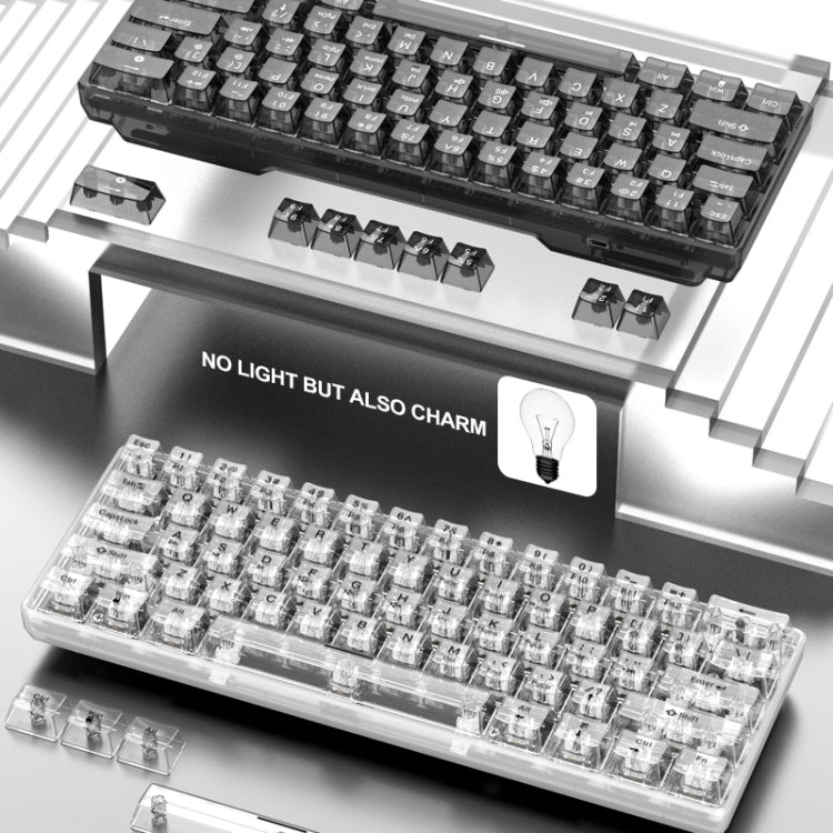 XUNFOX K30 Transparent 61-Keys Blacklit Wired Mechanical Keyboard, Cable Length: 1.5m(Black) - free shipping - PMC Jewellery - Order now!