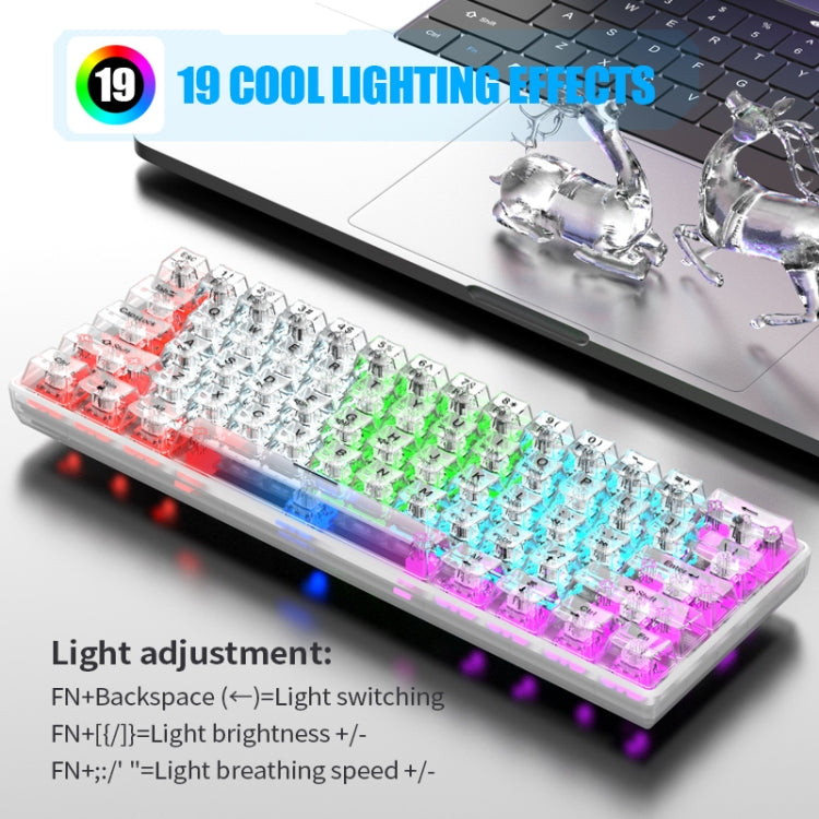 XUNFOX K30 Transparent 61-Keys Blacklit Wired Mechanical Keyboard, Cable Length: 1.5m(Black) - free shipping - PMC Jewellery - Order now!