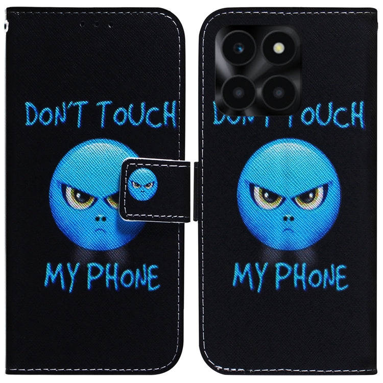 For Honor X6a Coloured Drawing Flip Leather Phone Case(Anger) - Honor Cases by PMC TechLife | Online Shopping South Africa | PMC TechLife