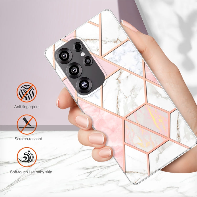 For Samsung Galaxy S25 Ultra 5G Electroplating Splicing Marble TPU Phone Case(Pink White) - Galaxy S25 Ultra 5G Cases by PMC Jewellery | Online Shopping South Africa | PMC Jewellery | Buy Now Pay Later Mobicred
