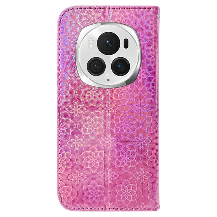 For Honor Magic6 Pro Colorful Magnetic Buckle Leather Phone Case(Pink) - free shipping - PMC Jewellery - Order now!