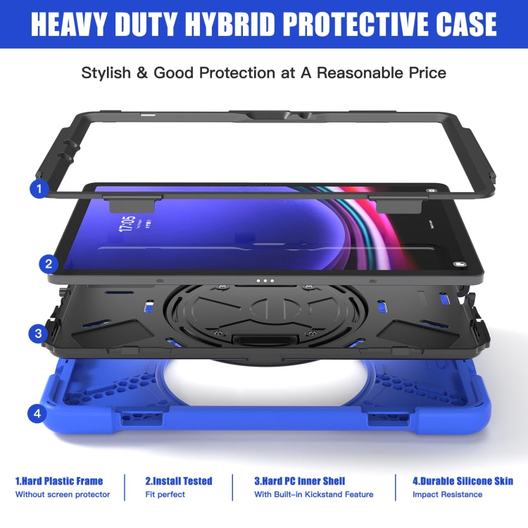 For Galaxy Tab S10 FE / S9 FE / S9 / S8 / S7 Rotatable Kickstand Grip Heavy Duty Hard Rugged Tablet Case(Blue) - free shipping - PMC Jewellery - Order now!
