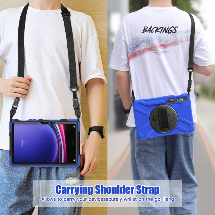 For Galaxy Tab S10 FE / S9 FE / S9 / S8 / S7 Rotatable Kickstand Grip Heavy Duty Hard Rugged Tablet Case(Blue) - free shipping - PMC Jewellery - Order now!