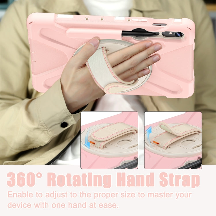 For Galaxy Tab S10 FE / S9 FE / S9 / S8 / S7 Rotatable Kickstand Grip Heavy Duty Hard Rugged Tablet Case(Pink) - Other Galaxy Tab PC by PMC Jewellery | Online Shopping South Africa | PMC Jewellery | Buy Now Pay Later Mobicred