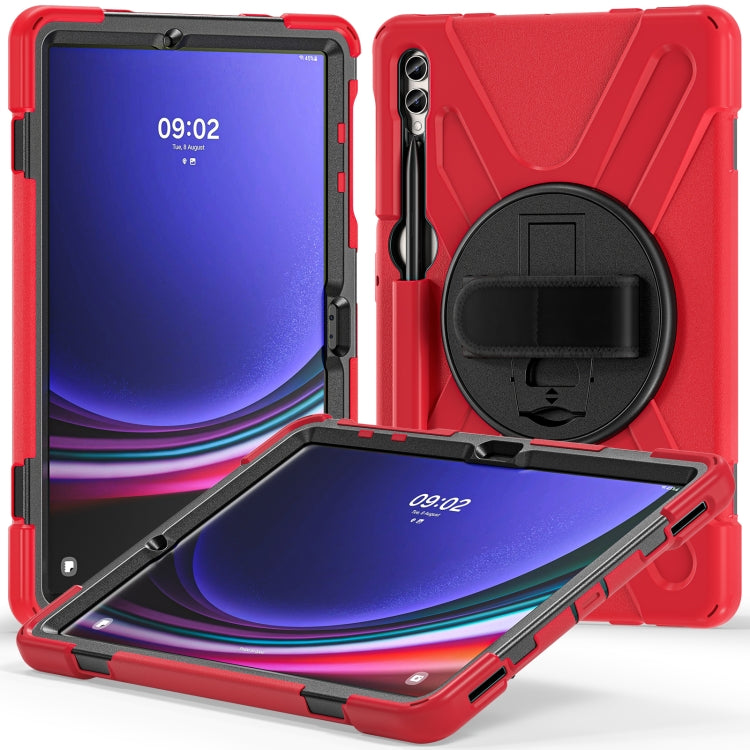 For Samsung Galaxy Tab S9+ / S8+ Rotatable Kickstand Grip Heavy Duty Hard Rugged Tablet Case(Red) - Other Galaxy Tab PC by PMC Jewellery | Online Shopping South Africa | PMC Jewellery | Buy Now Pay Later Mobicred