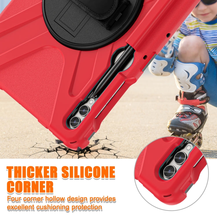 For Samsung Galaxy Tab S9+ / S8+ Rotatable Kickstand Grip Heavy Duty Hard Rugged Tablet Case(Red) - Other Galaxy Tab PC by PMC Jewellery | Online Shopping South Africa | PMC Jewellery | Buy Now Pay Later Mobicred