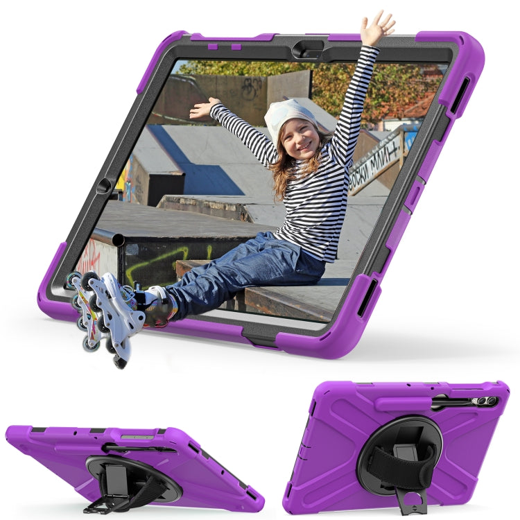 For Samsung Galaxy Tab S9+ / S8+ Rotatable Kickstand Grip Heavy Duty Hard Rugged Tablet Case(Purple) - Other Galaxy Tab PC by PMC Jewellery | Online Shopping South Africa | PMC Jewellery | Buy Now Pay Later Mobicred