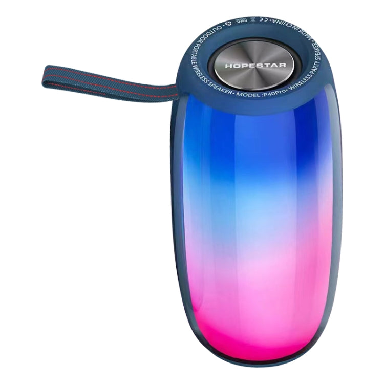 HOPESTAR P40 Pro IPX6 Waterproof RGB Light Wireless Bluetooth Speaker(Blue) - free shipping - PMC Jewellery - Order now!