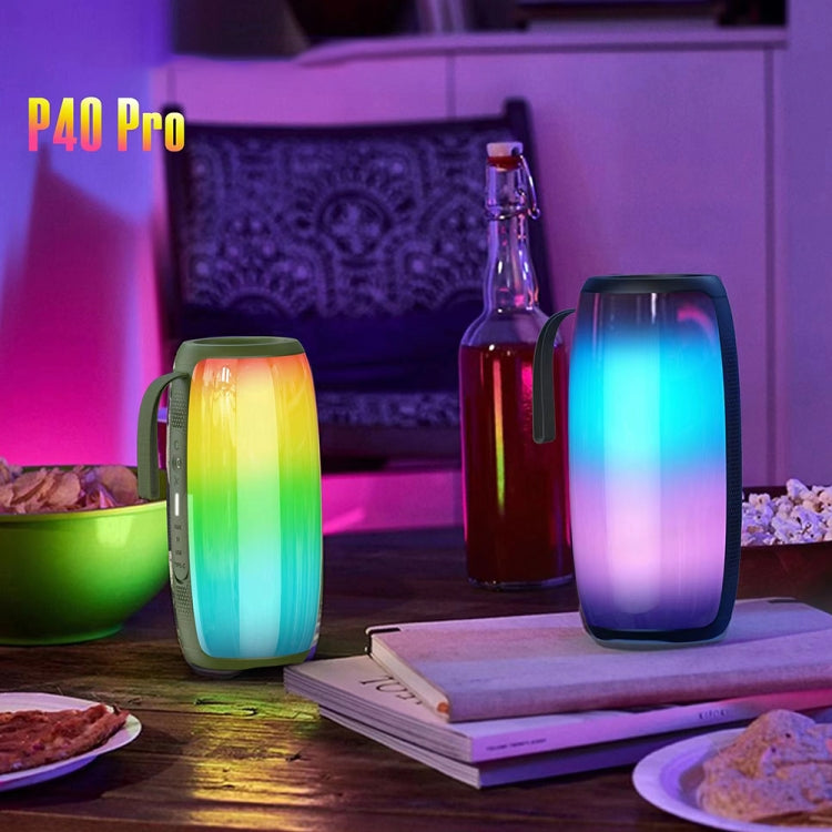HOPESTAR P40 Pro IPX6 Waterproof RGB Light Wireless Bluetooth Speaker(Blue) - free shipping - PMC Jewellery - Order now!