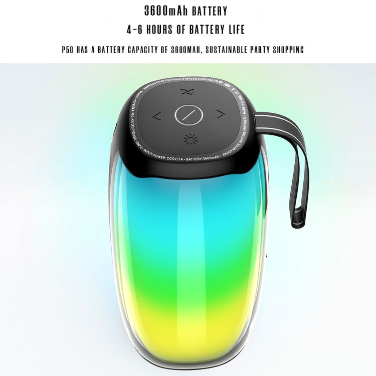 HOPESTAR P50 IPX6 Waterproof Outdoor Portable RGB Light Bluetooth Speaker(Blue) - free shipping - PMC Jewellery - Order now!