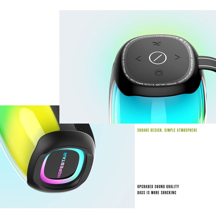 HOPESTAR P50 IPX6 Waterproof Outdoor Portable RGB Light Bluetooth Speaker(Blue) - free shipping - PMC Jewellery - Order now!