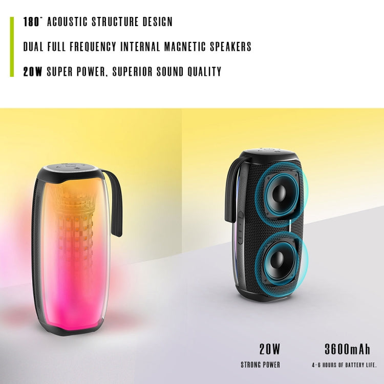 HOPESTAR P50 IPX6 Waterproof Outdoor Portable RGB Light Bluetooth Speaker(Blue) - free shipping - PMC Jewellery - Order now!