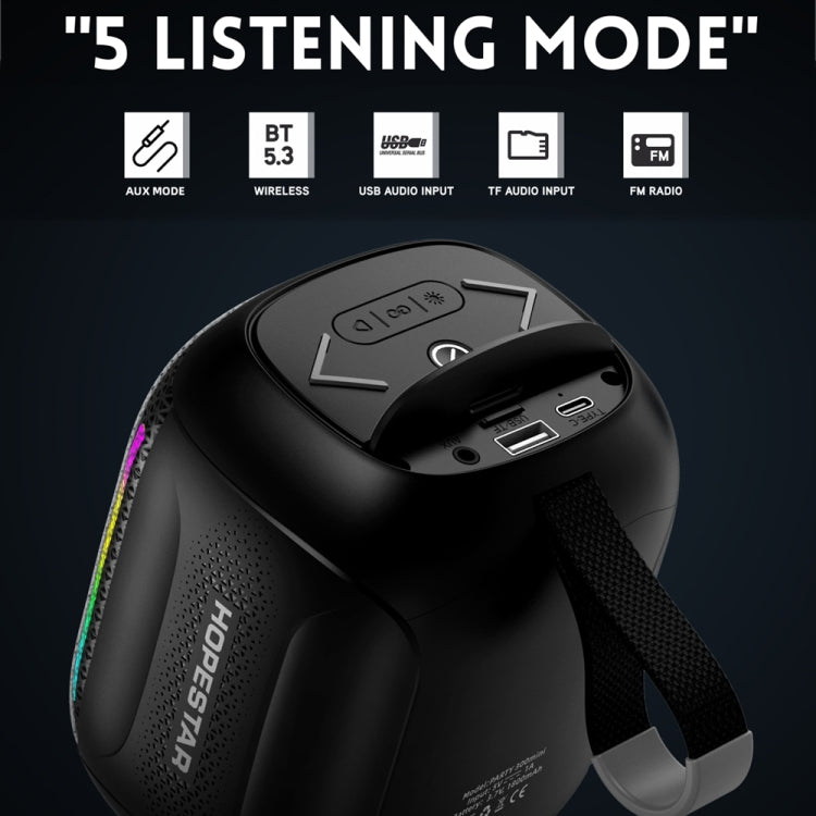 HOPESTAR Party 300mini IPX5 Waterproof Portable Bluetooth Speaker 360 Degree Stereo Outdoor Speaker(Black) - free shipping - PMC Jewellery - Order now!