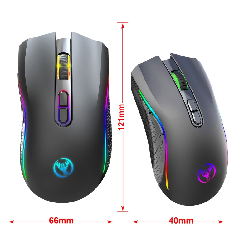 HXSJ T69 4800DPI RGB 2.4GHz Wireless Mouse(Black) - free shipping - PMC Jewellery - Order now!