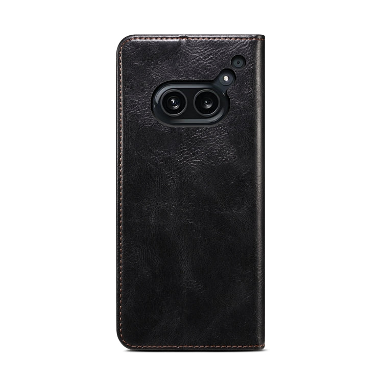 For Nothing Phone 2A Oil Wax Crazy Horse Texture Leather Phone Case(Black) - More Brand by PMC TechLife | Online Shopping South Africa | PMC TechLife | Buy Now Pay Later Mobicred