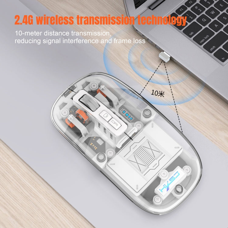 HXSJ T900 Transparent Magnet Three-mode Wireless Gaming Mouse(Grey) - free shipping - PMC Jewellery - Order now!