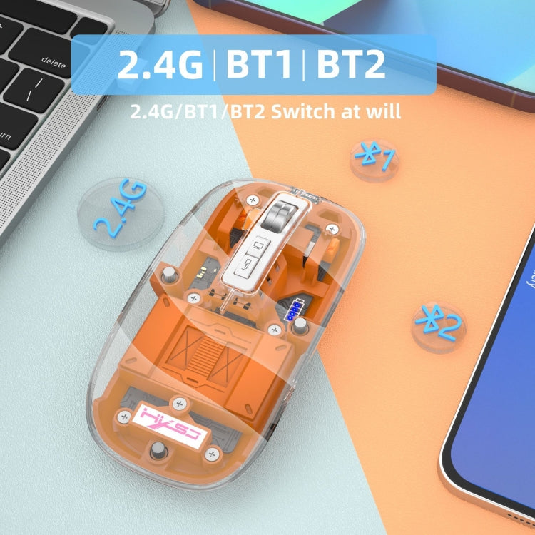 HXSJ T900 Transparent Magnet Three-mode Wireless Gaming Mouse(Bean Green) - Wireless Mice by HXSJ | Online Shopping South Africa | PMC TechLife | Buy Now Pay Later Mobicred