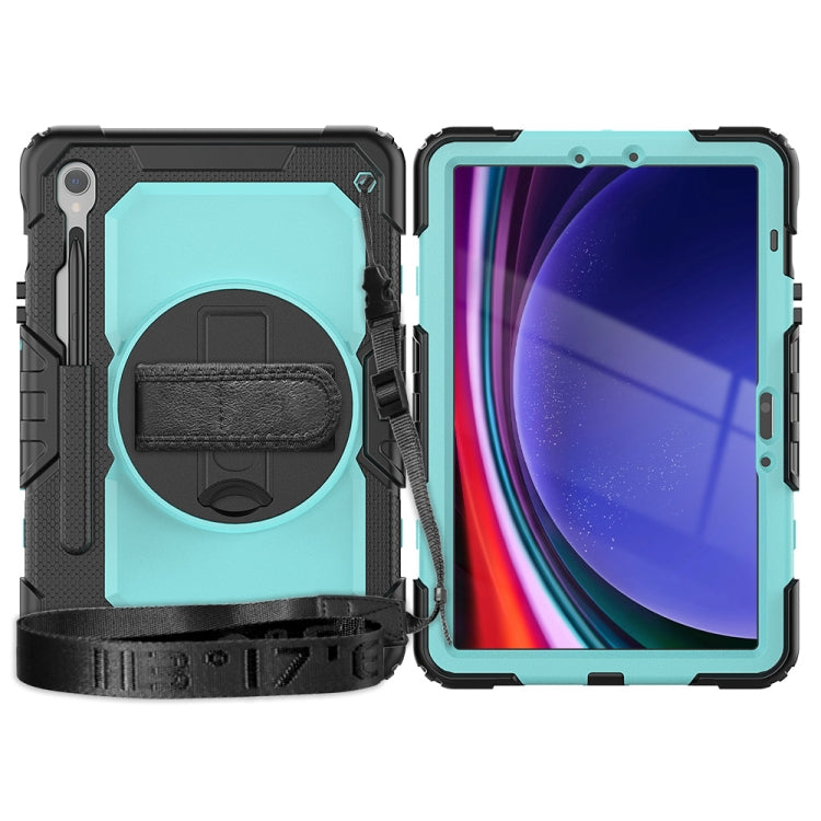 For Samsung Galaxy Tab S9 / S8 / S7 Silicone + PC Tablet Case(Black+Light Blue) - Galaxy Tab S9 Cases by PMC Jewellery | Online Shopping South Africa | PMC Jewellery | Buy Now Pay Later Mobicred