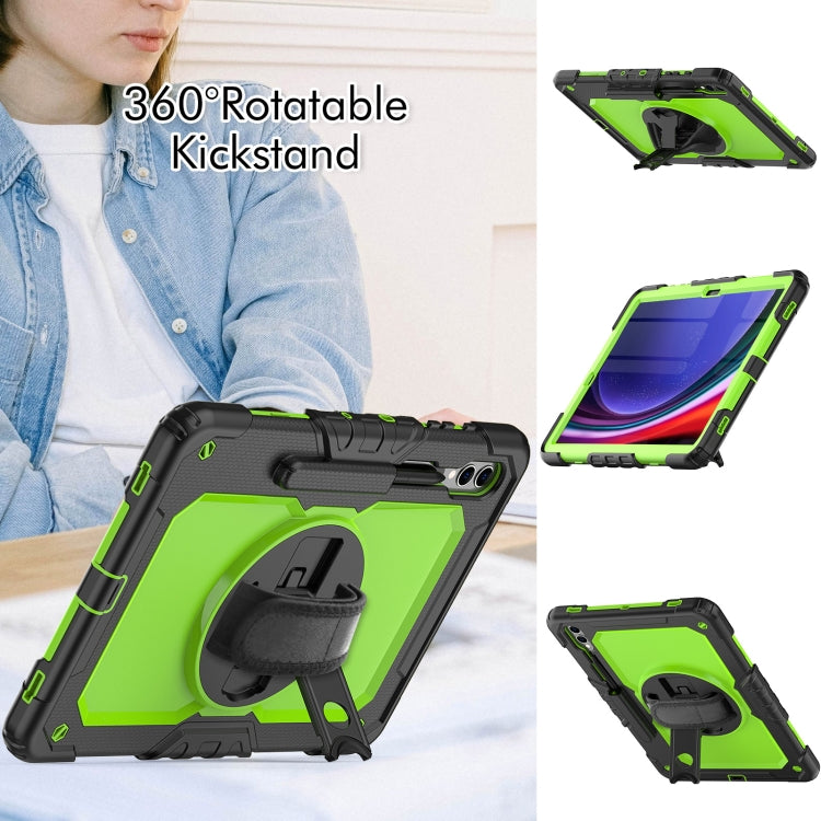 For Samsung Galaxy Tab S10+ / S9+ / S9 FE+ Silicone + PC Tablet Case(Black+Yellow Green) - Galaxy Tab S9+ Cases by PMC Jewellery | Online Shopping South Africa | PMC Jewellery | Buy Now Pay Later Mobicred