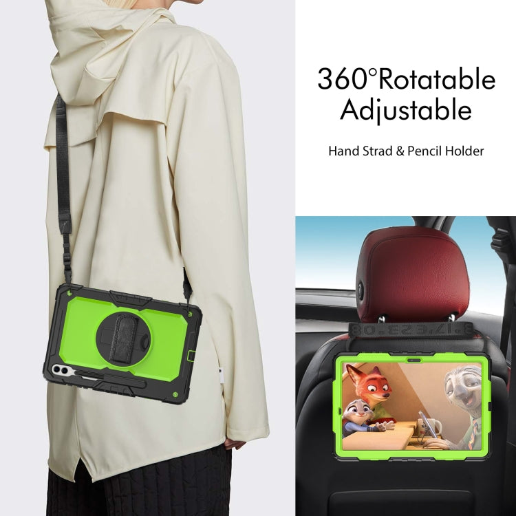 For Samsung Galaxy Tab S10+ / S9+ / S9 FE+ Silicone + PC Tablet Case(Black+Yellow Green) - Galaxy Tab S9+ Cases by PMC Jewellery | Online Shopping South Africa | PMC Jewellery | Buy Now Pay Later Mobicred