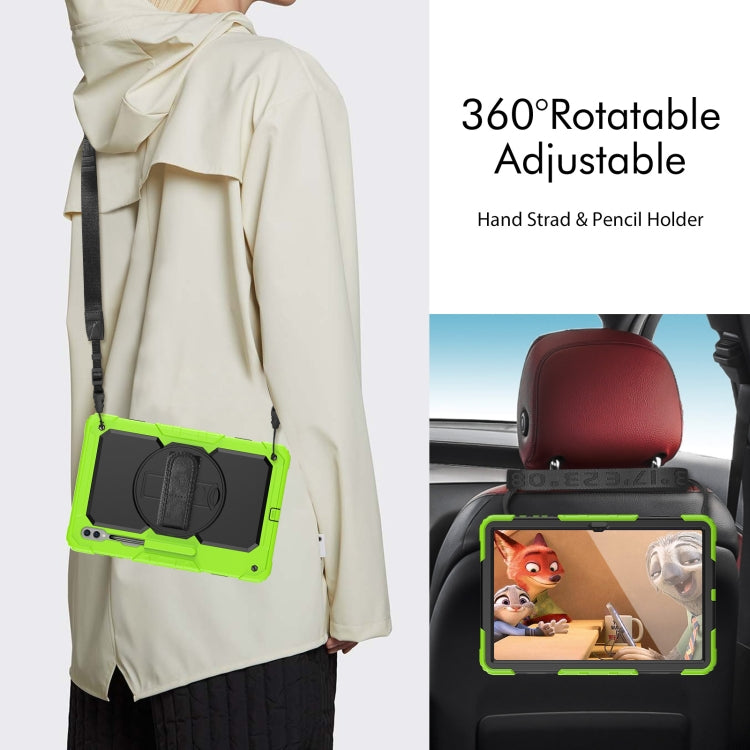 For Samsung Galaxy Tab S9 Ultra / S10 Ultra Silicone Hybrid PC Tablet Protective Case(Yellow Green+Black) - Galaxy Tab S9 Ultra Cases by PMC Jewellery | Online Shopping South Africa | PMC Jewellery | Buy Now Pay Later Mobicred