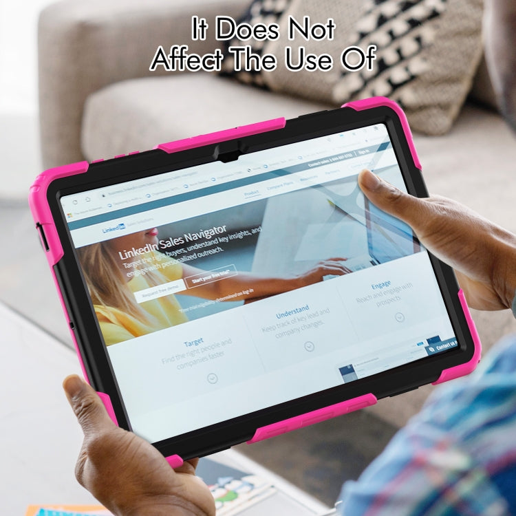 For Samsung Galaxy Tab S9 Ultra / S10 Ultra Silicone Hybrid PC Tablet Protective Case(Rose Red+Black) - free shipping - PMC Jewellery - Order now!