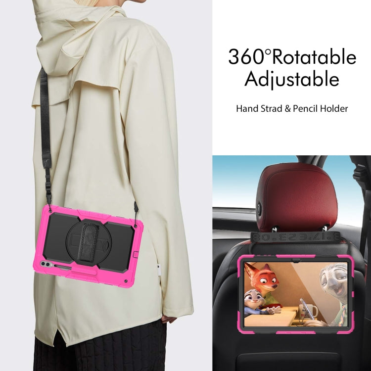 For Samsung Galaxy Tab S9 Ultra / S10 Ultra Silicone Hybrid PC Tablet Protective Case(Rose Red+Black) - free shipping - PMC Jewellery - Order now!