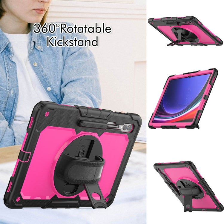 For Samsung Galaxy Tab S9 Ultra / S10 Ultra Silicone Hybrid PC Tablet Protective Case(Black+Rose Red) - free shipping - PMC Jewellery - Order now!