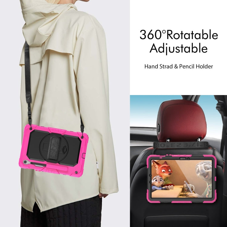 For Samsung Galaxy Tab S9 / S9 FE Silicone Hybrid PC Tablet Protective Case(Rose Red+Black) - Galaxy Tab S9 Cases by PMC Jewellery | Online Shopping South Africa | PMC Jewellery | Buy Now Pay Later Mobicred