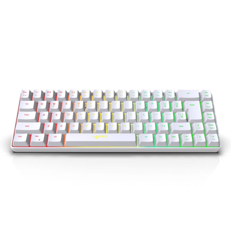 HXSJ V200 Wired RGB Backlit Mechanical Keyboard 68 Key Caps, Cable Length: 1.7m(White) - free shipping - PMC Jewellery - Order now!