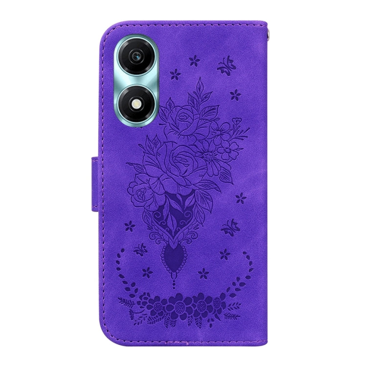 For Honor X5 Plus / Play 40C Butterfly Rose Embossed Leather Phone Case(Purple) - free shipping - PMC TechLife - Order now!