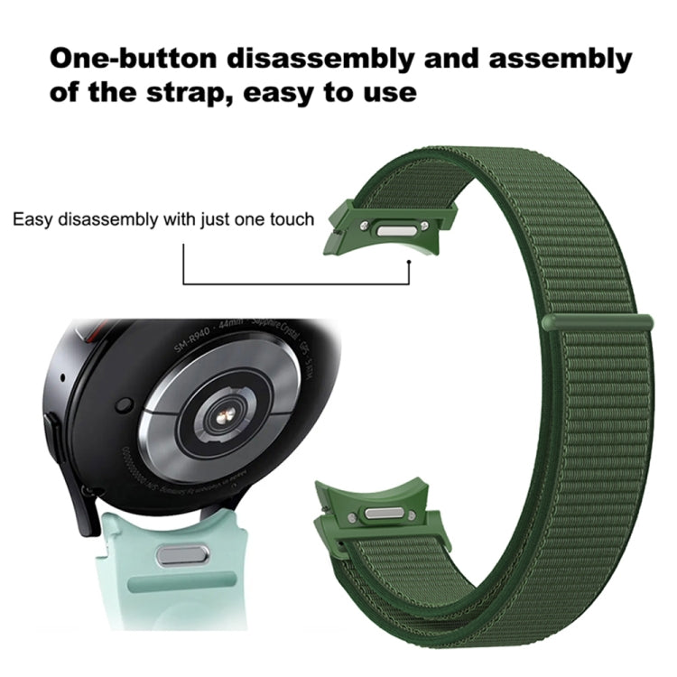 For Samsung Galaxy Watch 6 Woven Nylon Loop Watch Band(Powder Sand) - Watch Bands by PMC TechLife | Online Shopping South Africa | PMC TechLife