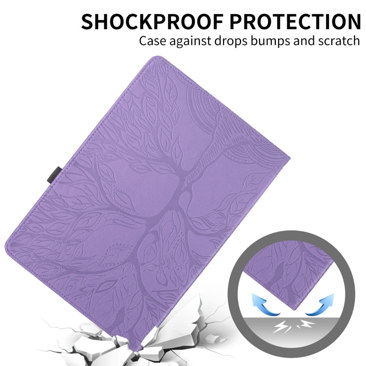 For Amazon Kindle Fire HD8 2022 / 2020 Tree Life Embossed Rotation Leather Tablet Case(Purple) - free shipping - PMC TechLife - Order now!