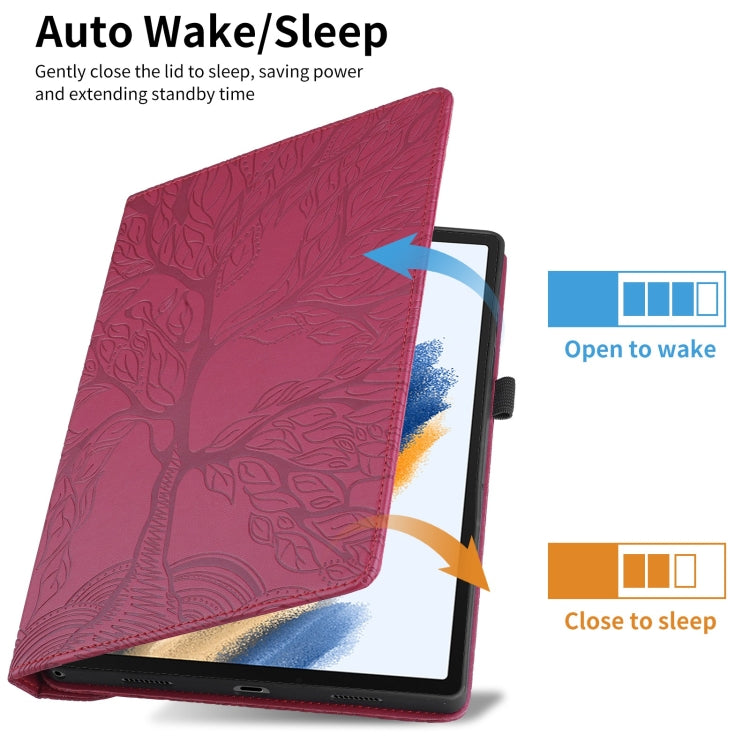 For Amazon Kindle Paperwhite 5 Tree Life Embossed Rotation Leather Smart Tablet Case(Red) - Amazon by PMC TechLife | Online Shopping South Africa | PMC TechLife | Buy Now Pay Later Mobicred