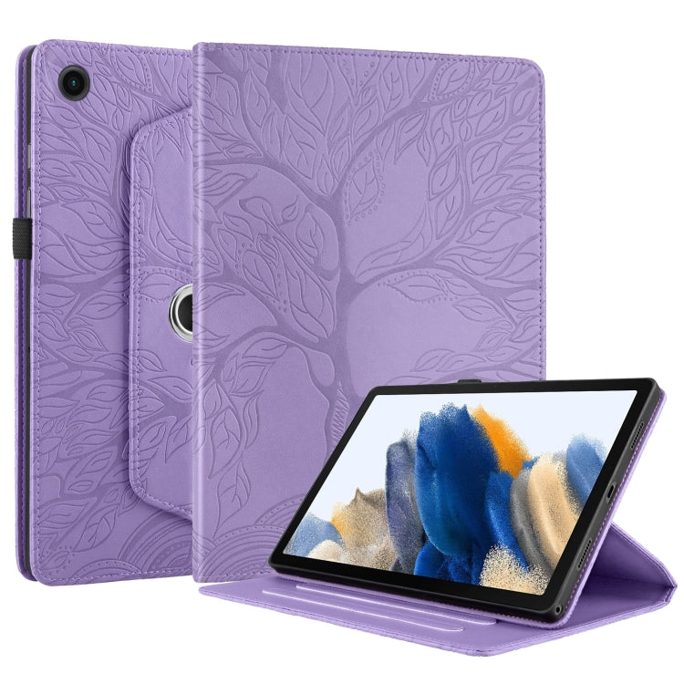 For Lenovo Tab M10 Plus 10.6 3rd Gen Tree Life Embossed Rotation Leather Smart Tablet Case(Purple) - Lenovo by PMC TechLife | Online Shopping South Africa | PMC TechLife | Buy Now Pay Later Mobicred