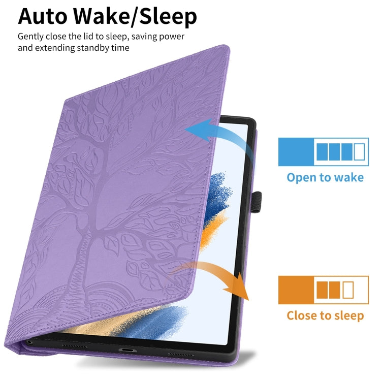 For Lenovo Tab M10 Plus 10.6 3rd Gen Tree Life Embossed Rotation Leather Smart Tablet Case(Purple) - Lenovo by PMC TechLife | Online Shopping South Africa | PMC TechLife | Buy Now Pay Later Mobicred