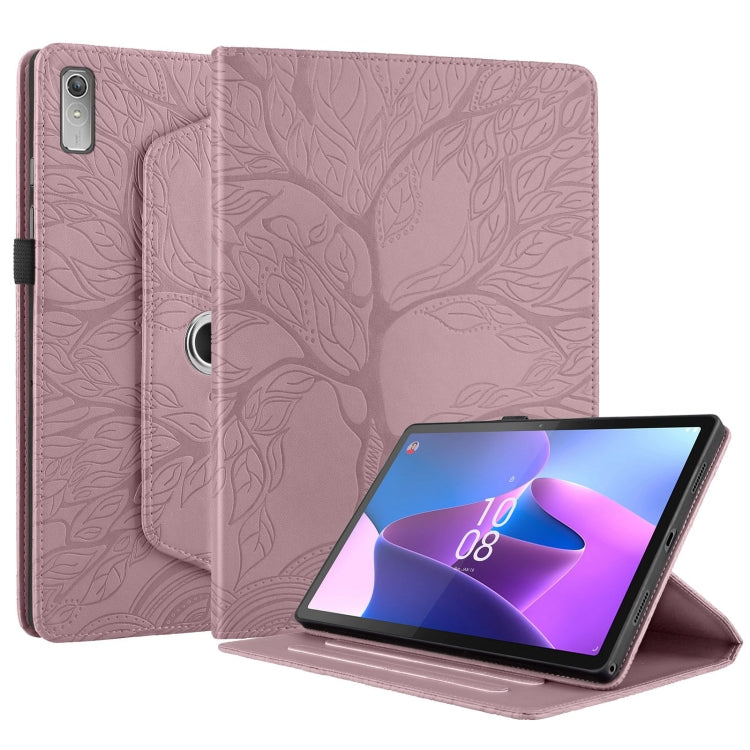 For Lenovo Xiaoxin Pad 11 2nd 2023 Tree Life Embossed Rotation Leather Tablet Case(Rose Gold) - Lenovo by PMC TechLife | Online Shopping South Africa | PMC TechLife | Buy Now Pay Later Mobicred