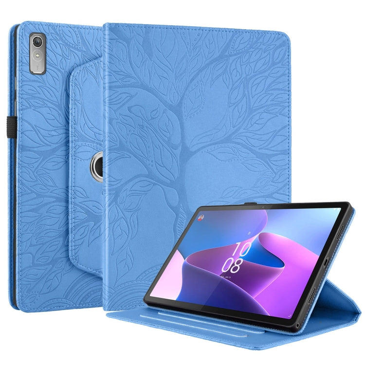 For Lenovo Xiaoxin Pad 11 2nd 2023 Tree Life Embossed Rotation Leather Tablet Case(Blue) - Lenovo by PMC TechLife | Online Shopping South Africa | PMC TechLife | Buy Now Pay Later Mobicred