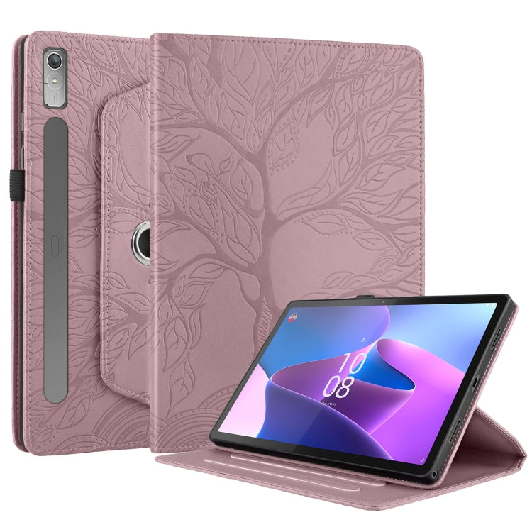 For Lenovo Tab P11 Pro 2nd / Xiaoxin Pad 11 Pro Tree Life Embossed Rotation Leather Tablet Case(Rose Gold) - Lenovo by PMC TechLife | Online Shopping South Africa | PMC TechLife | Buy Now Pay Later Mobicred