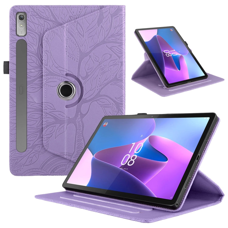For Lenovo Tab P11 Pro 2nd / Xiaoxin Pad 11 Pro Tree Life Embossed Rotation Leather Tablet Case(Purple) - Lenovo by PMC TechLife | Online Shopping South Africa | PMC TechLife | Buy Now Pay Later Mobicred