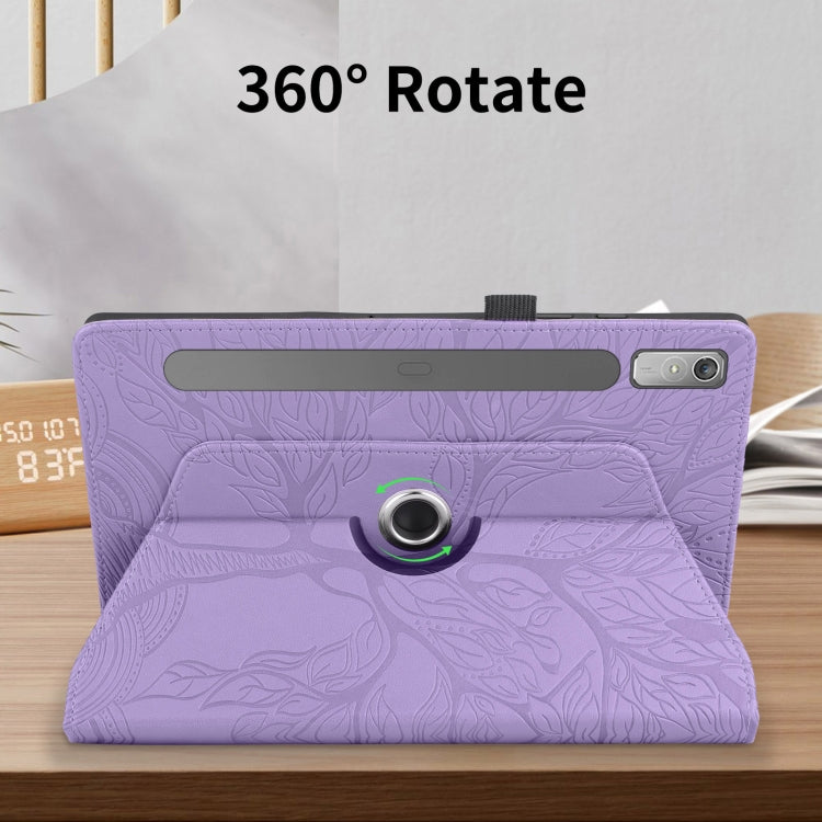 For Lenovo Tab P11 Pro 2nd / Xiaoxin Pad 11 Pro Tree Life Embossed Rotation Leather Tablet Case(Purple) - Lenovo by PMC TechLife | Online Shopping South Africa | PMC TechLife | Buy Now Pay Later Mobicred