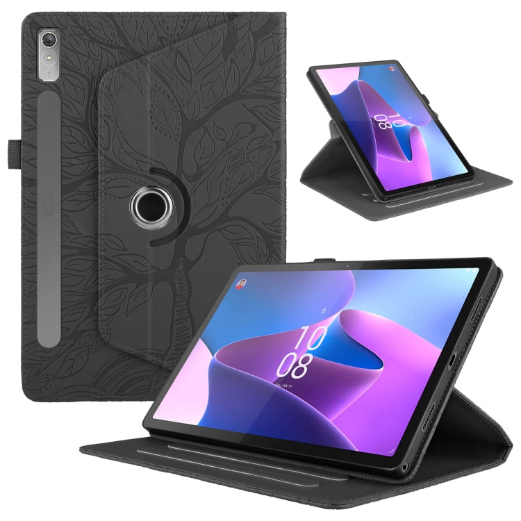 For Lenovo Tab P11 Pro 2nd / Xiaoxin Pad 11 Pro Tree Life Embossed Rotation Leather Tablet Case(Black) - Lenovo by PMC TechLife | Online Shopping South Africa | PMC TechLife | Buy Now Pay Later Mobicred